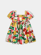 Vestito multicolor per neonata con fiori e frutti all-over,Dolce & Gabbana Kids,L23DV5 HS5Q7 HH5AL